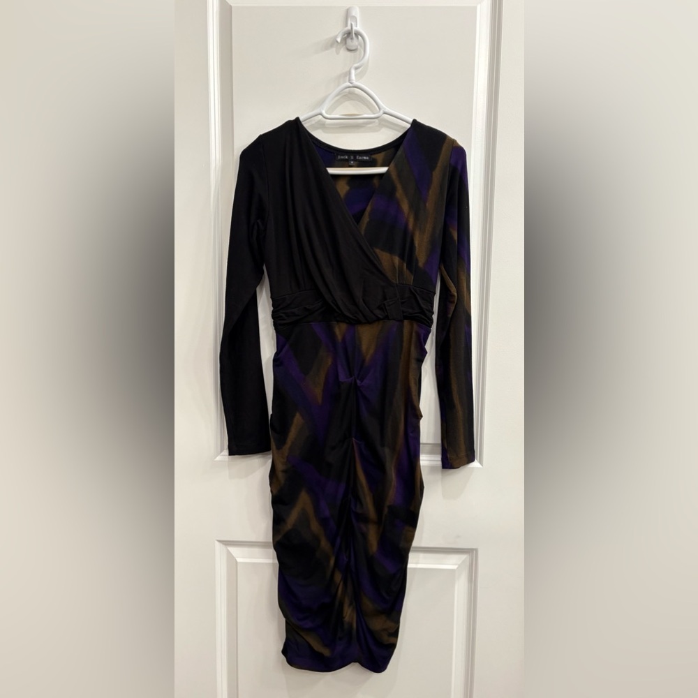 Rock N Karma Black and Purple Asymmetrical Dress